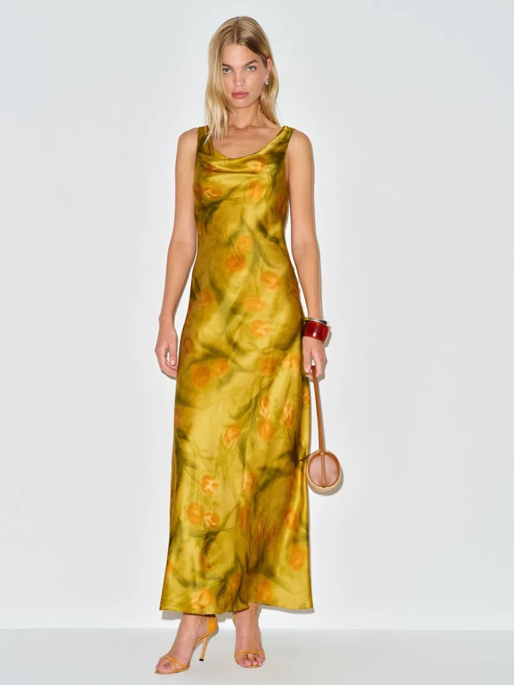 BNWT Reformation Annabelle Silk Dress Yellow - Size 12